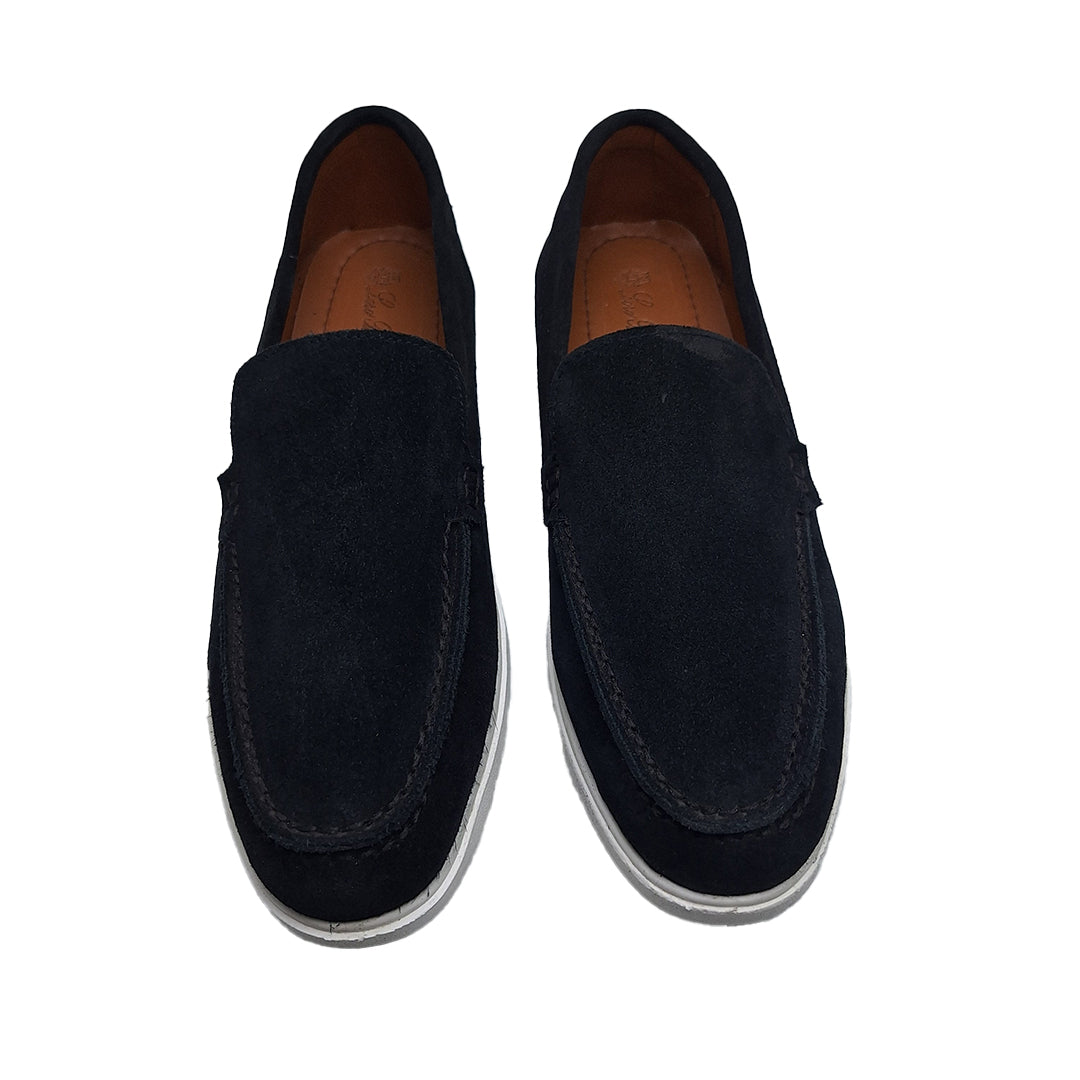 Premium Suede Leather Loafers - Black