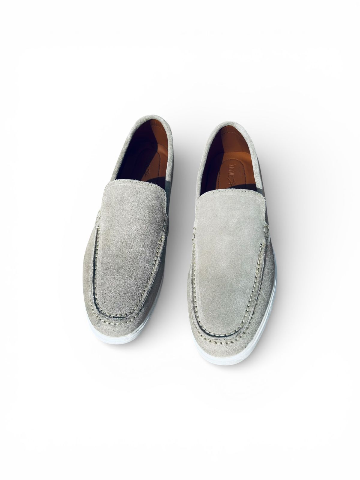 Premium Suede Leather Loafers - Beige