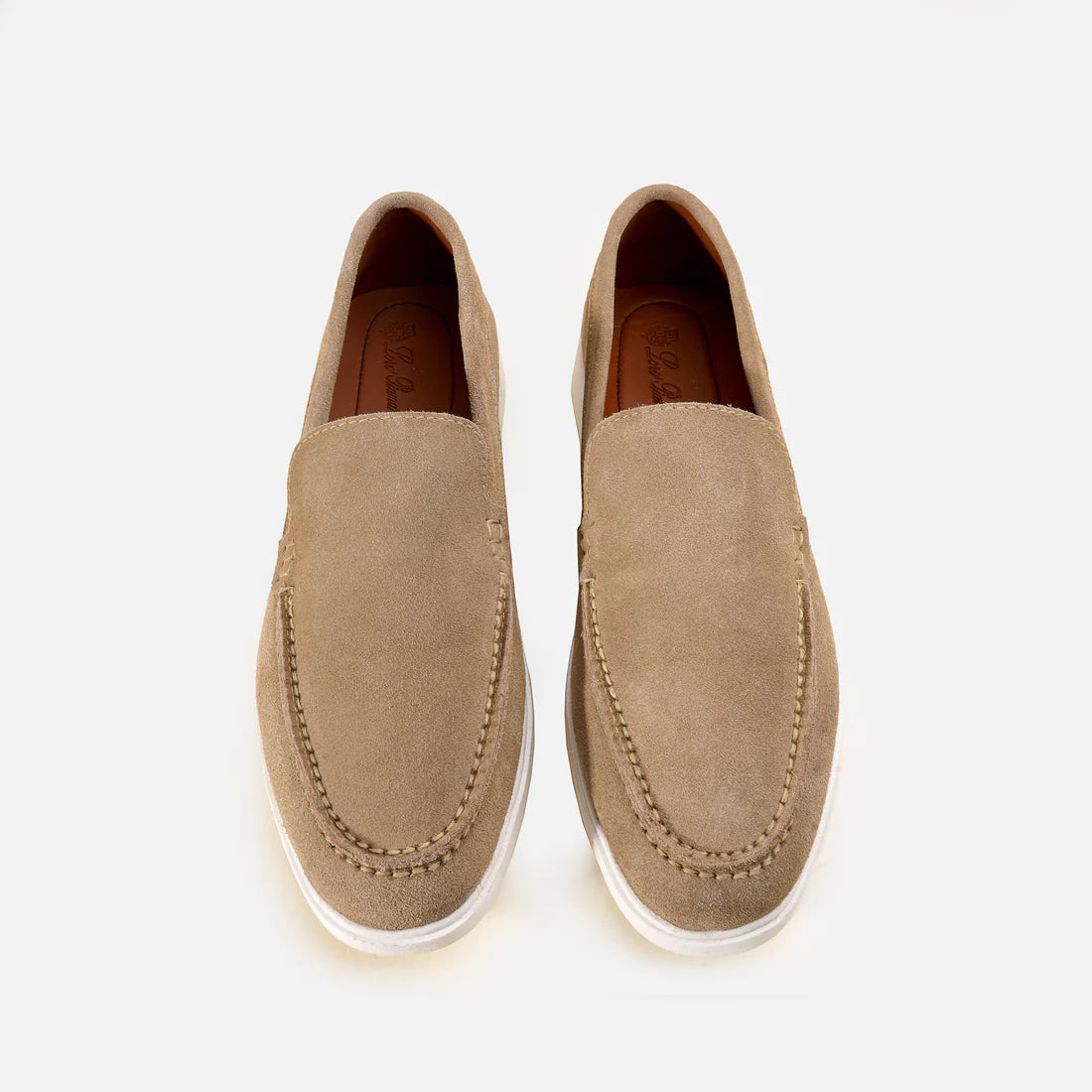 Premium Suede Leather Loafers - Beige