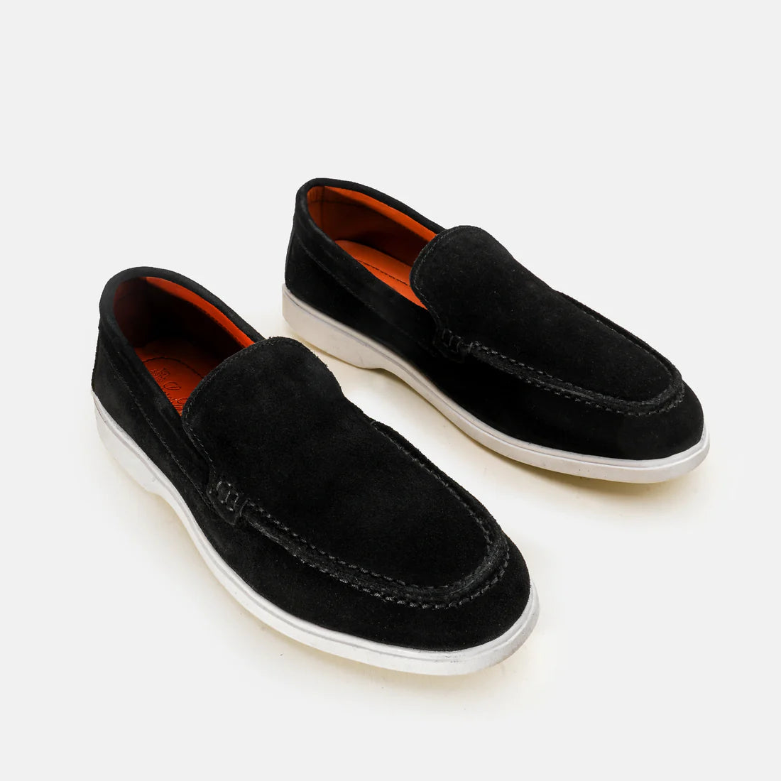 Premium Suede Leather Loafers - Black