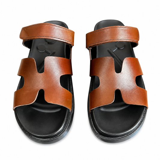 Medicated Leather Stealth Sandals - Brown