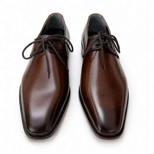 Whole Cut Leather Oxfords - Brown