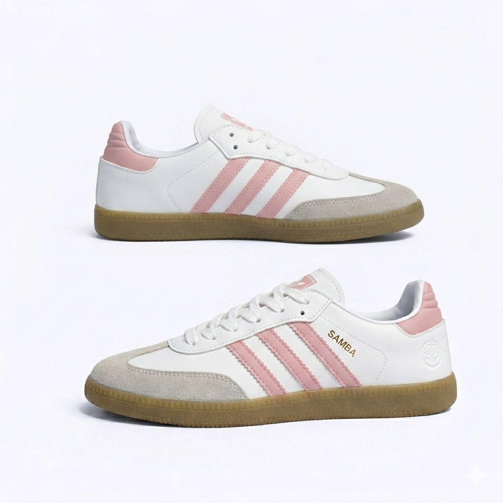 Samba - White with Pink stripes - Premium Grade