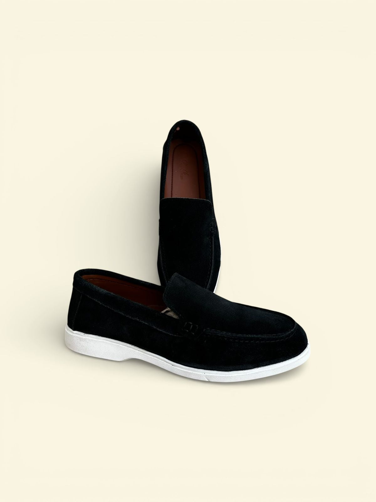 Premium Suede Leather Loafers - Black
