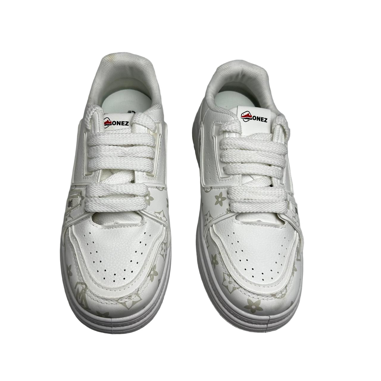 Girls Contrast Sneakers - All White