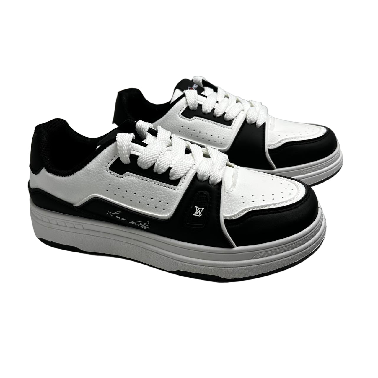 Girls Contrast Sneakers - Black & White