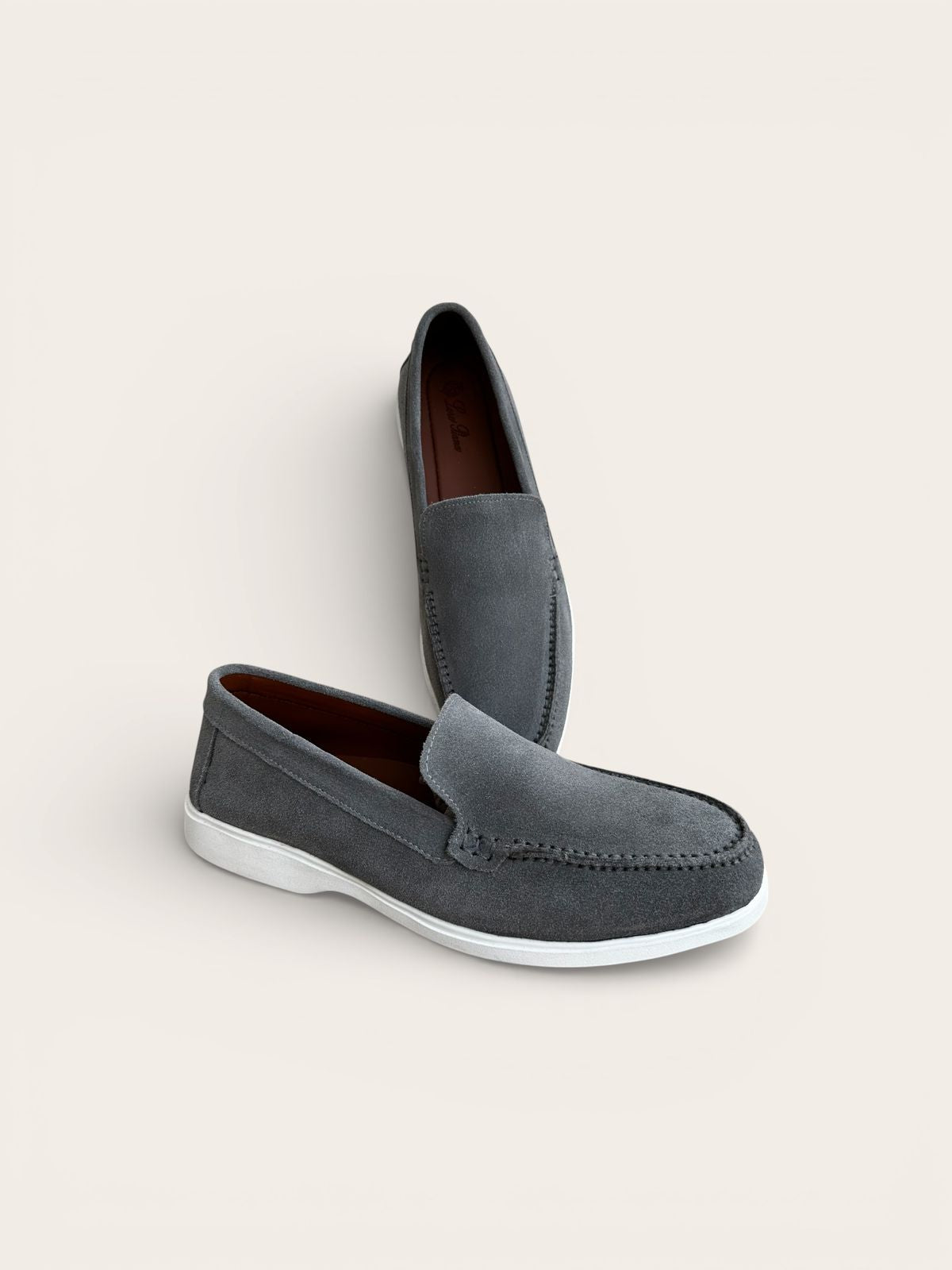 Premium Suede Leather Loafers - Grey