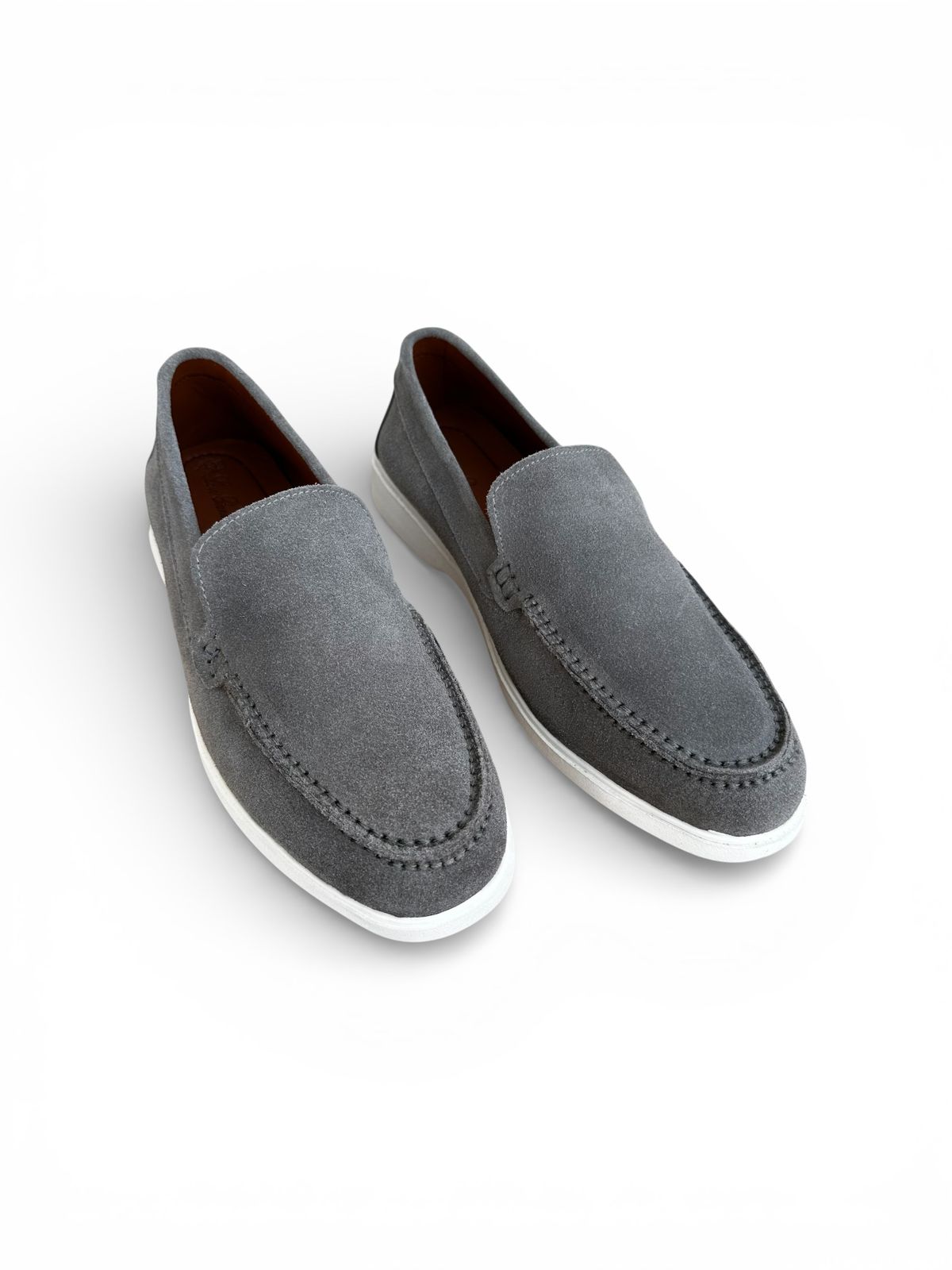 Premium Suede Leather Loafers - Grey