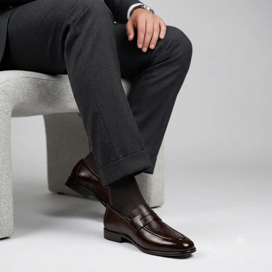Executive Leather Penny Loafer - Brown
