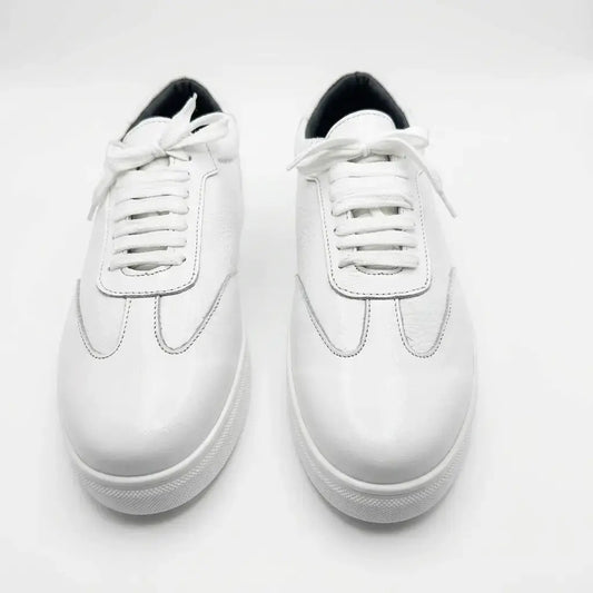 Zorva Meridian - Pebbled Leather Sneaker | White
