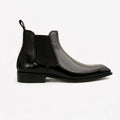 Italian Cut Down Toe Leather Chelsea - Black