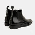 Italian Cut Down Toe Leather Chelsea - Black