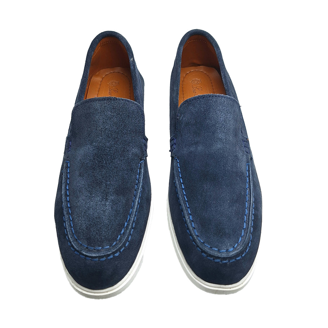 Premium Suede Leather Loafers - Navy