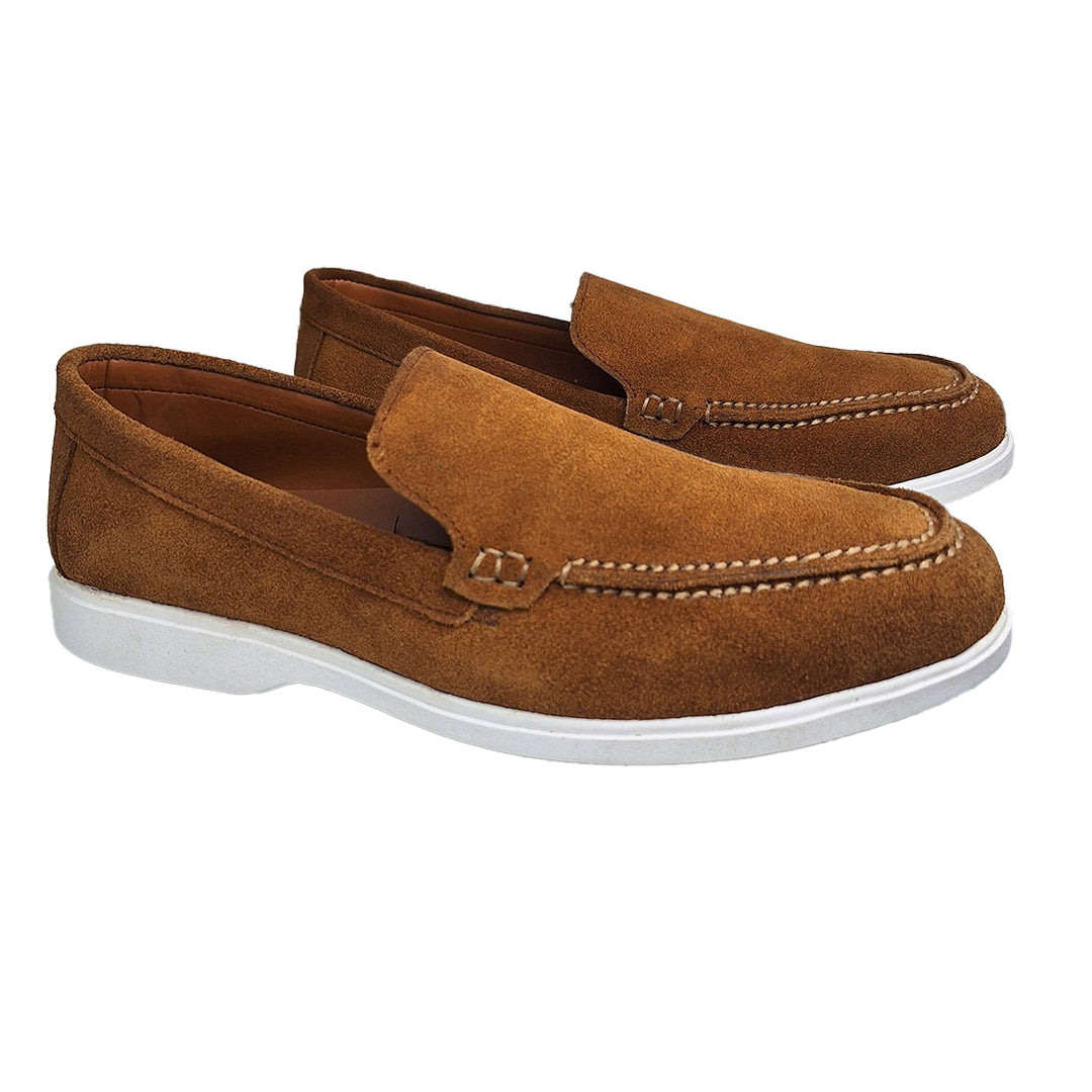 Premium Suede Leather Loafers - Brown