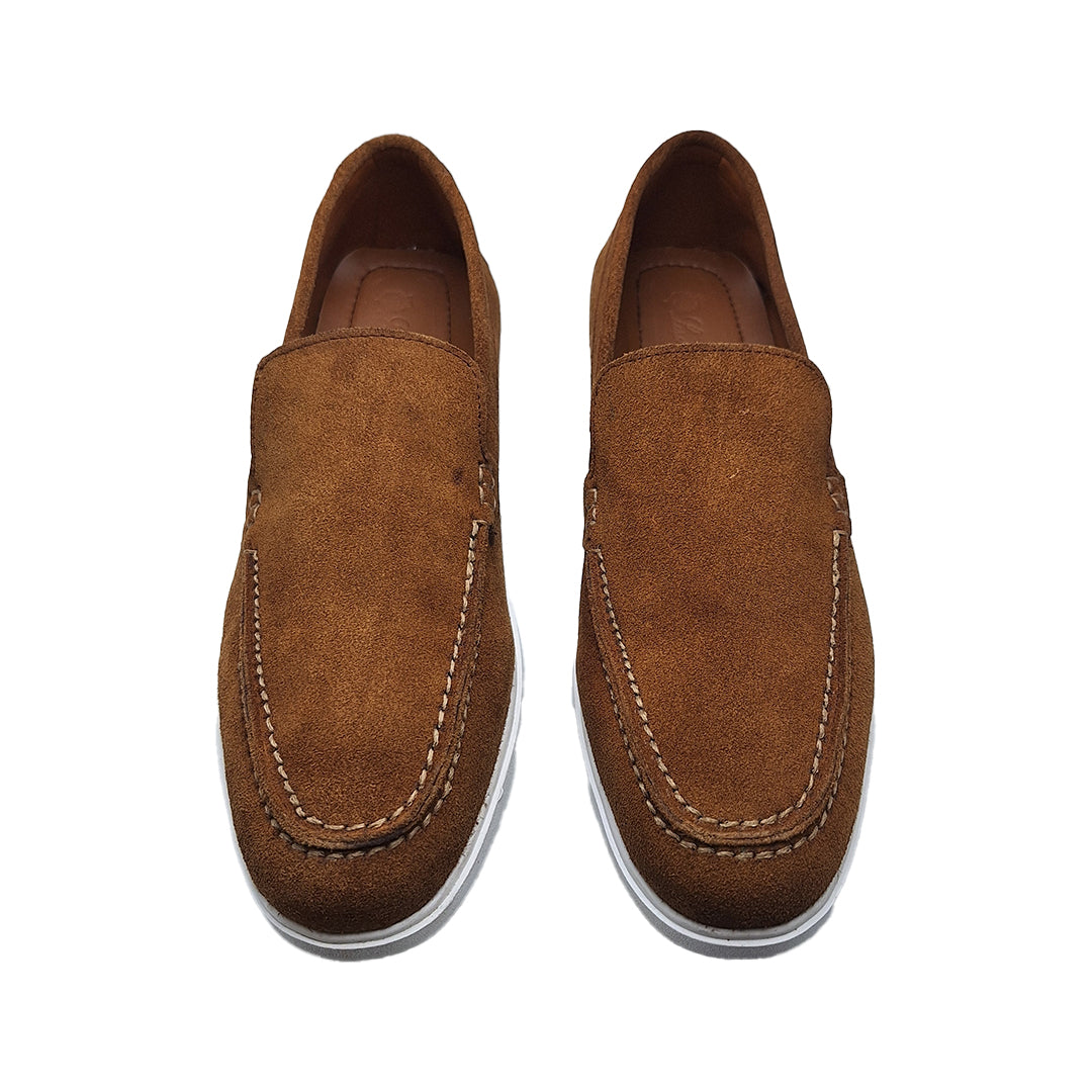 Premium Suede Leather Loafers - Brown