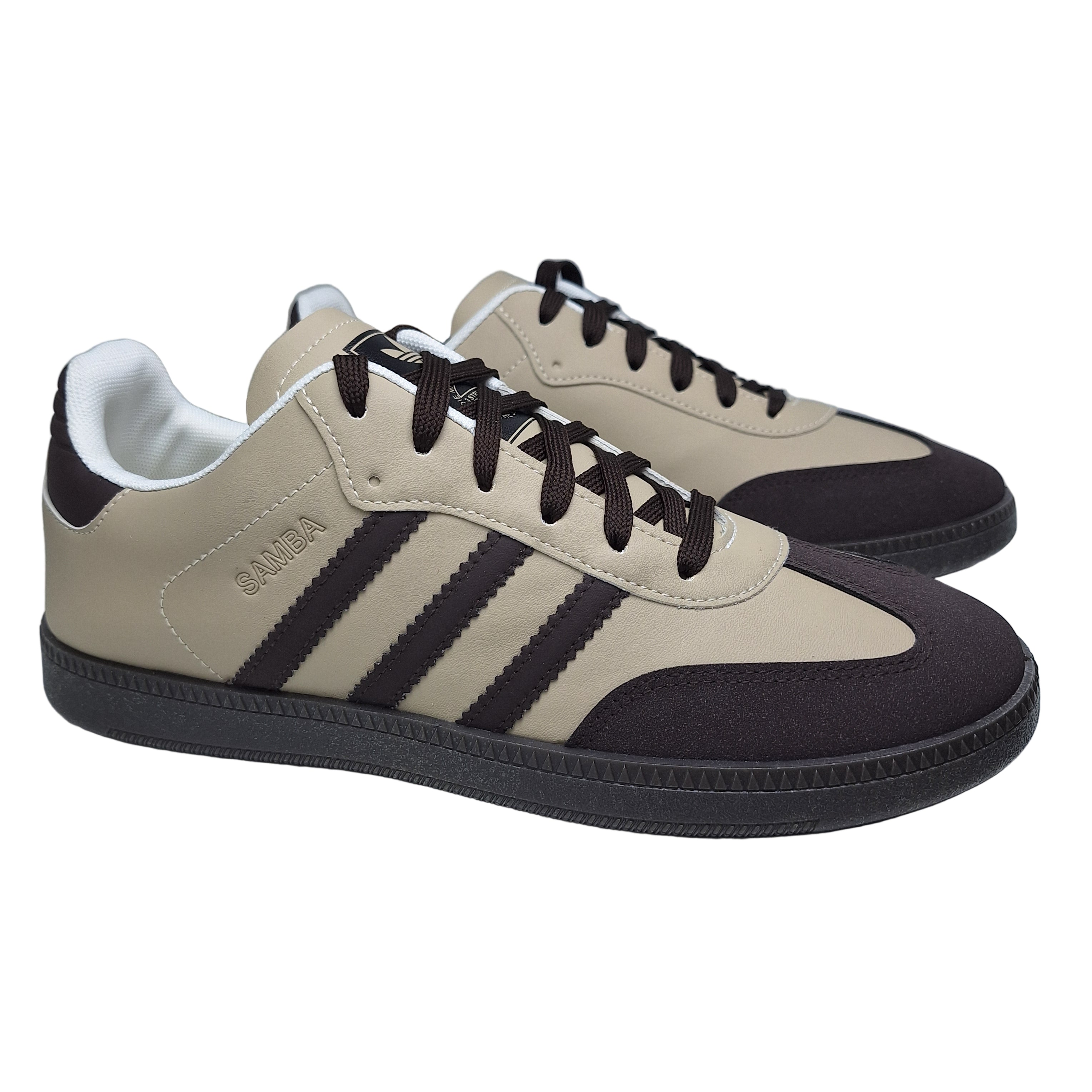 Adi - Samba Classic Sneakers - Beige with brown stripes