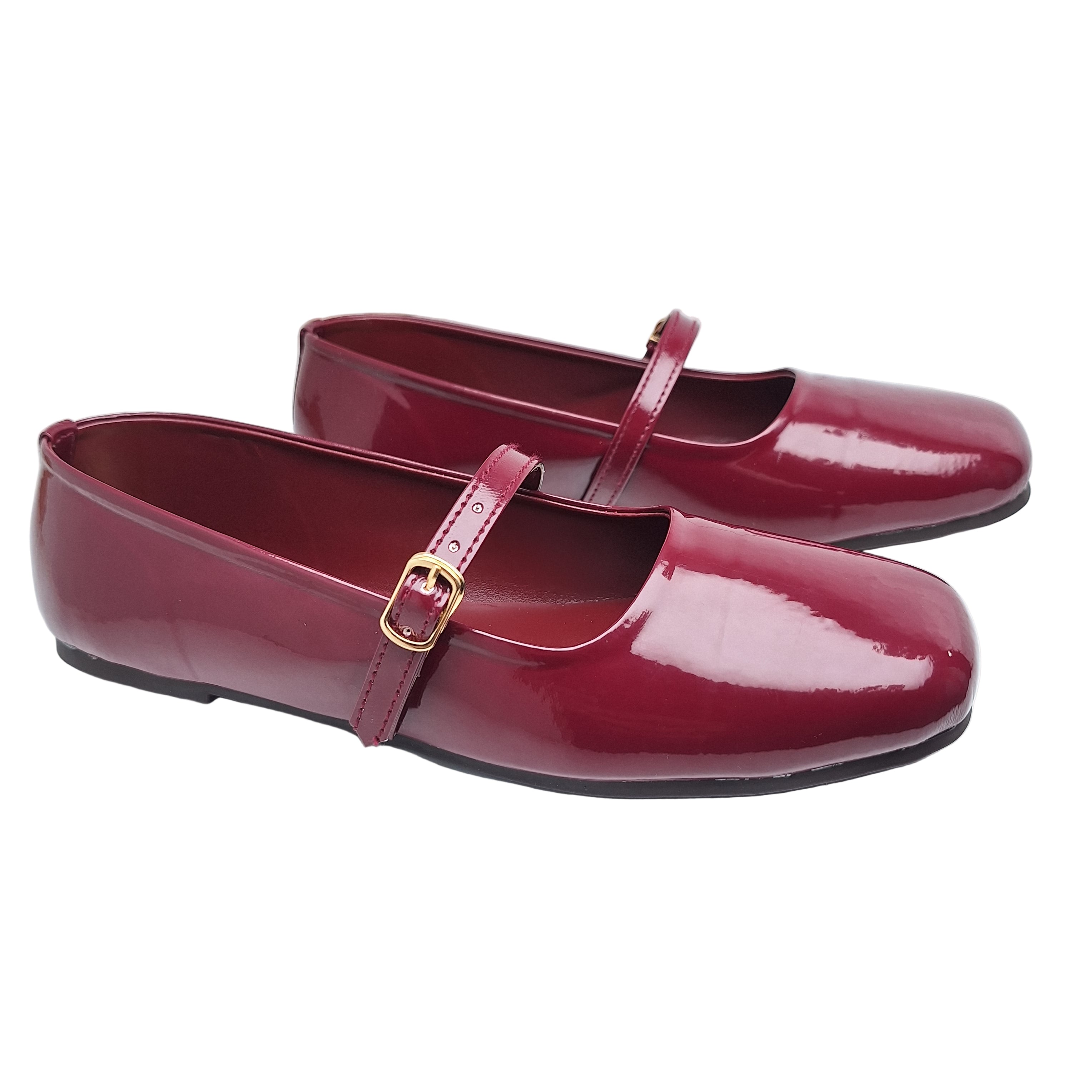 Girls Trending Mary Janes - Wine Glow