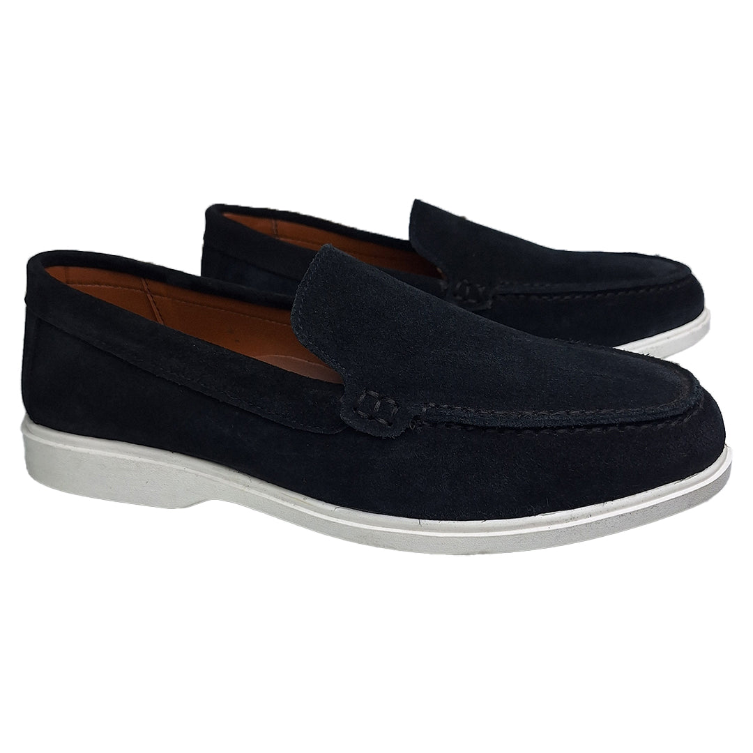 Premium Suede Leather Loafers - Black