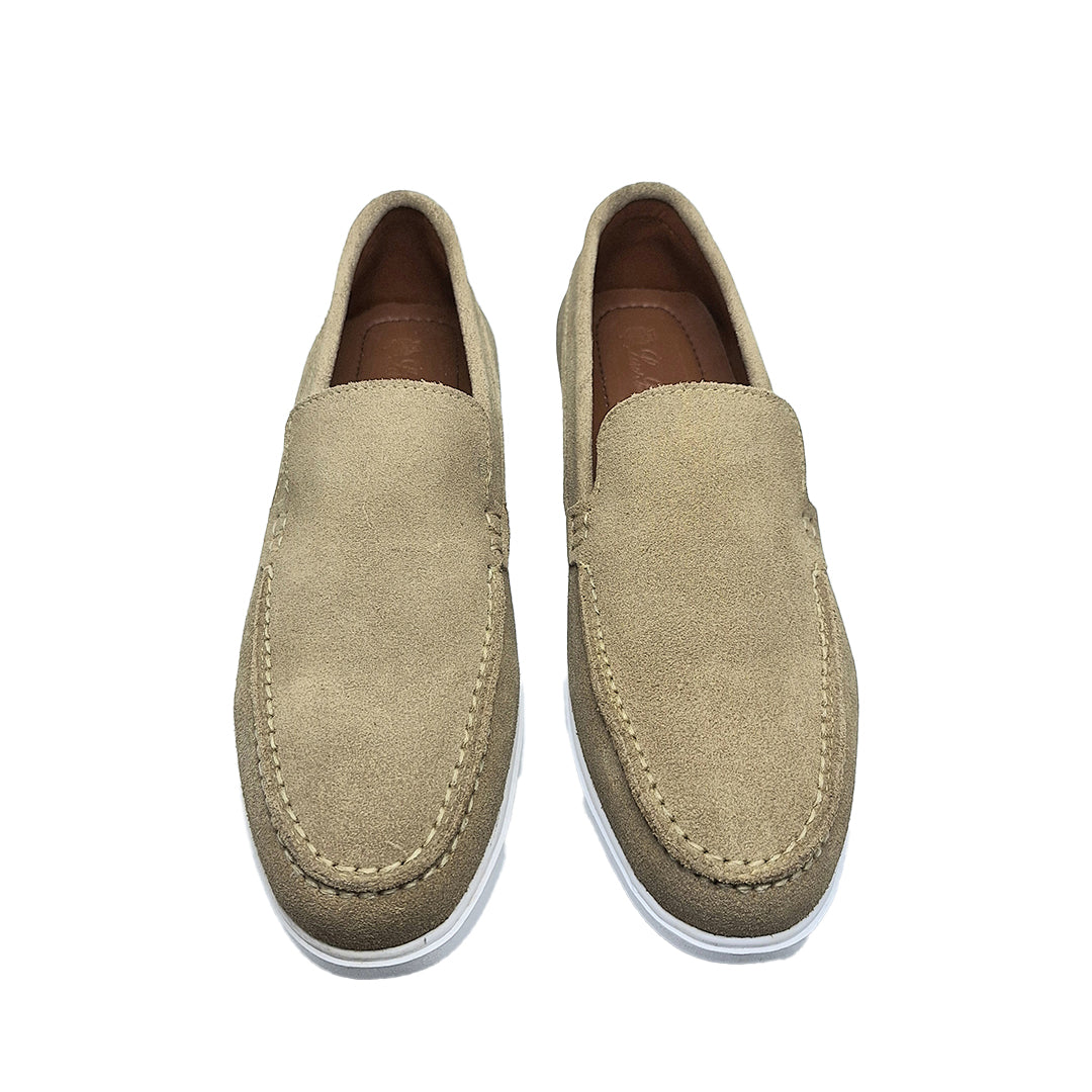 Premium Suede Leather Loafers - Beige