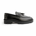 Leather Chunky Tassel Loafers - Black