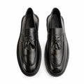 Leather Chunky Tassel Loafers - Black