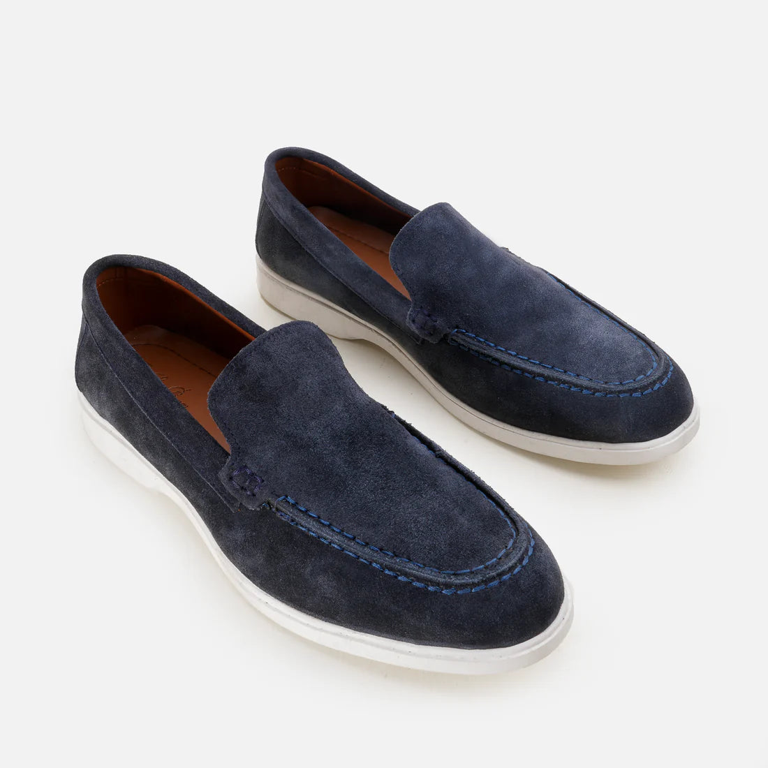 Premium Suede Leather Loafers - Navy Blue