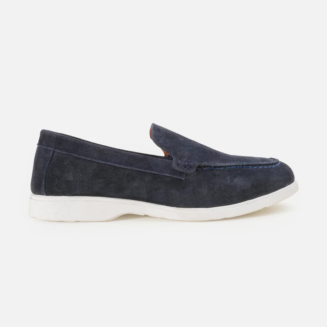 Premium Suede Leather Loafers - Navy Blue
