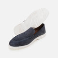 Premium Suede Leather Loafers - Navy Blue