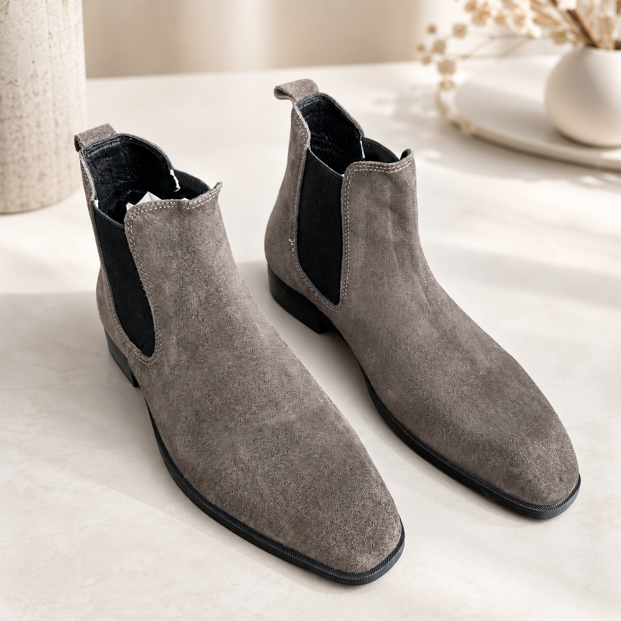 Italian Cut Down Toe Suede Chelsea - Dark Chocolate