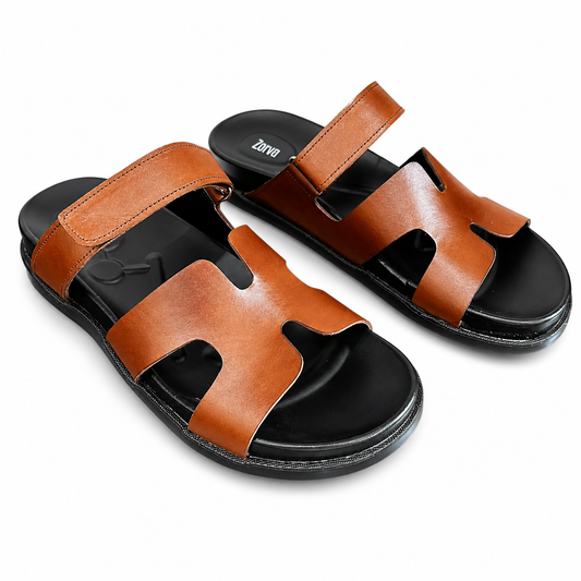 Medicated Leather Stealth Sandals - Brown