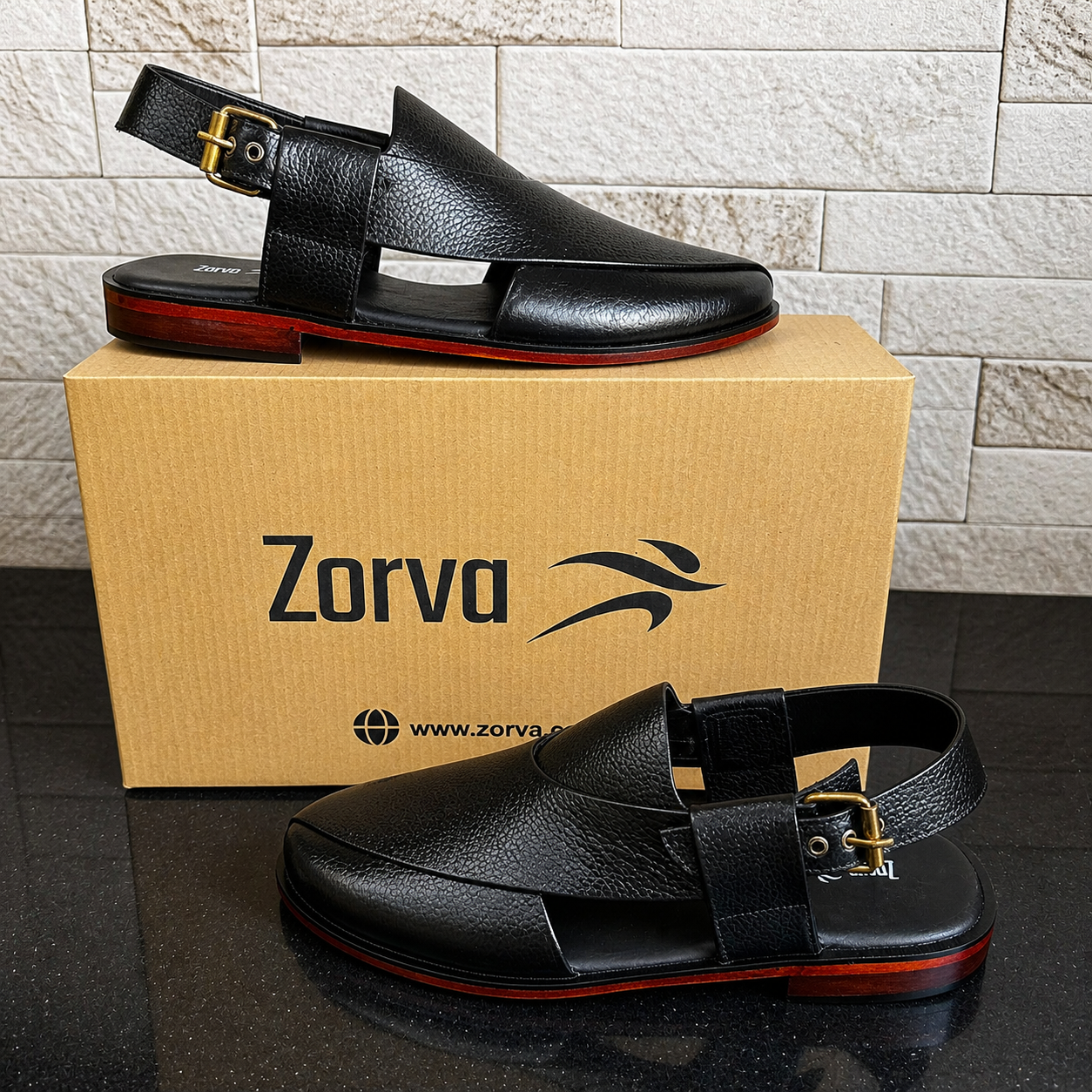 Kaptan Chapal - Premium Leather - Black