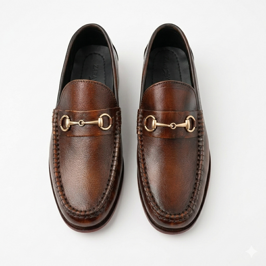 Horsebit Classic Leather Loafers - Brown
