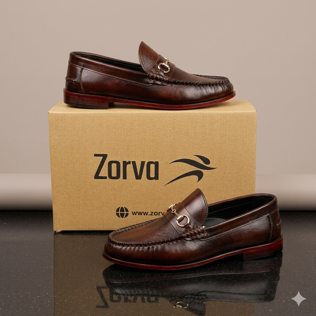 Leather Horsebit Classic Loafers - Brown