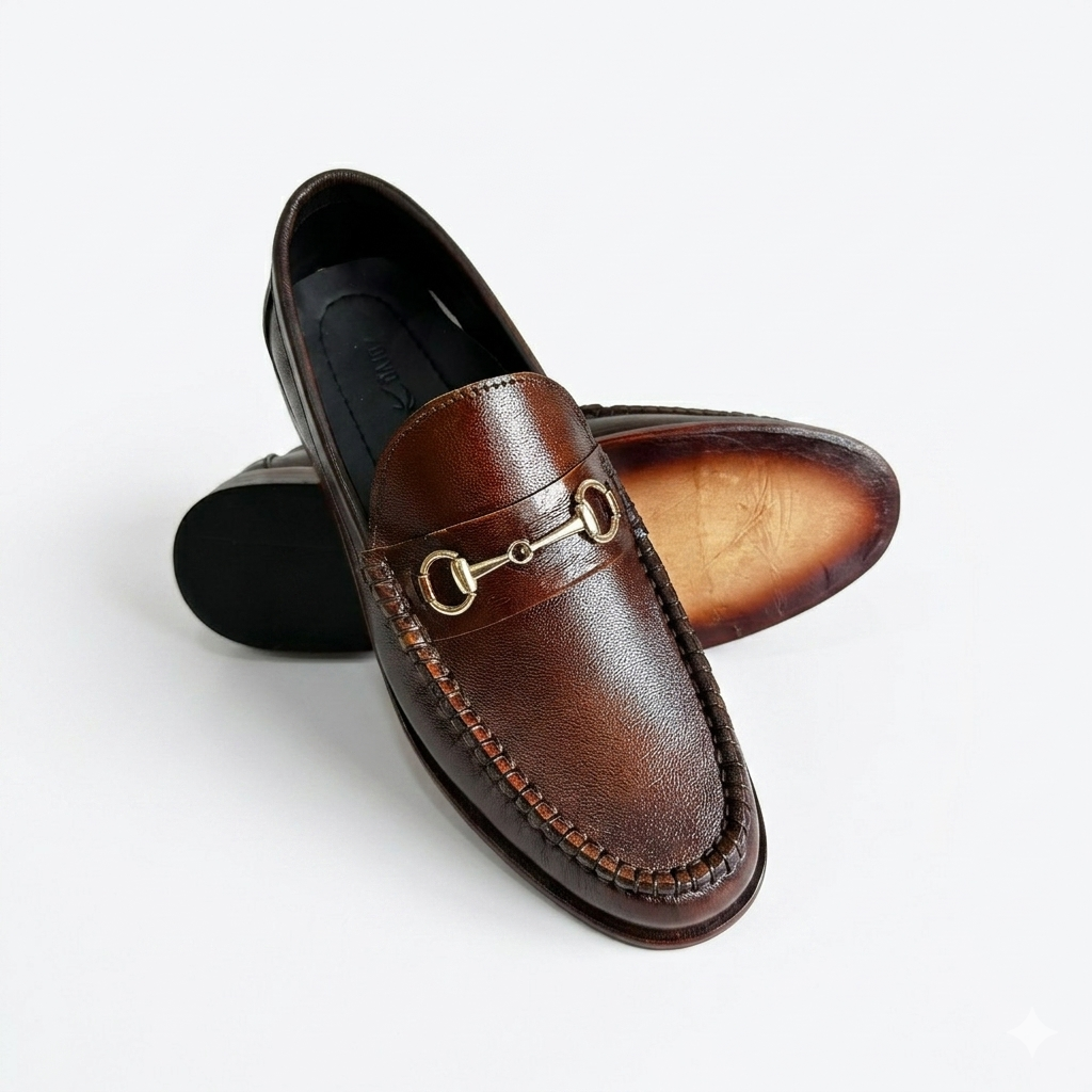 Horsebit Classic Leather Loafers - Brown