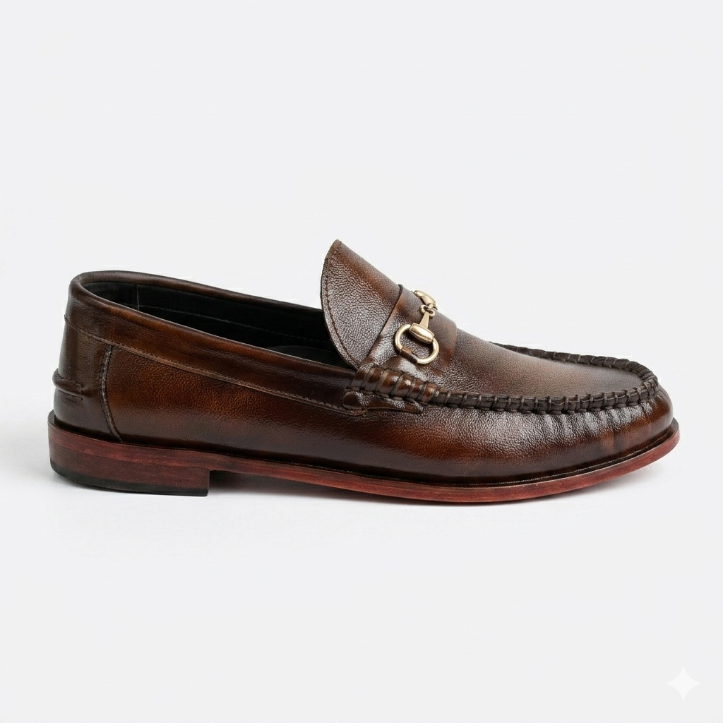 Horsebit Classic Leather Loafers - Brown