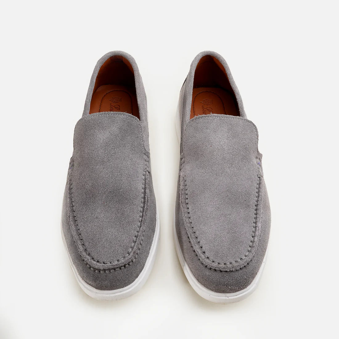 Premium Suede Leather Loafers - Grey