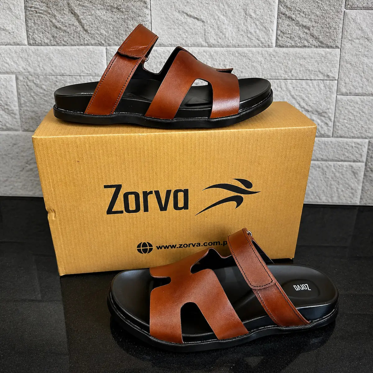 Medicated Leather Stealth Sandals - Brown