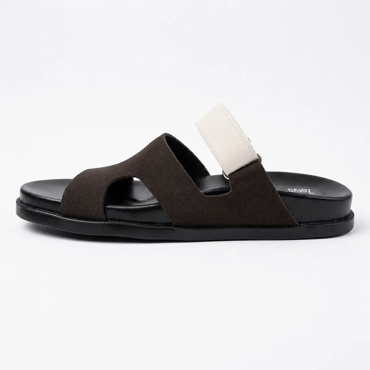 Medicated Suede Leather Stealth Sandals - Beige & Brown