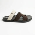 Medicated Suede Leather Stealth Sandals - Beige & Brown
