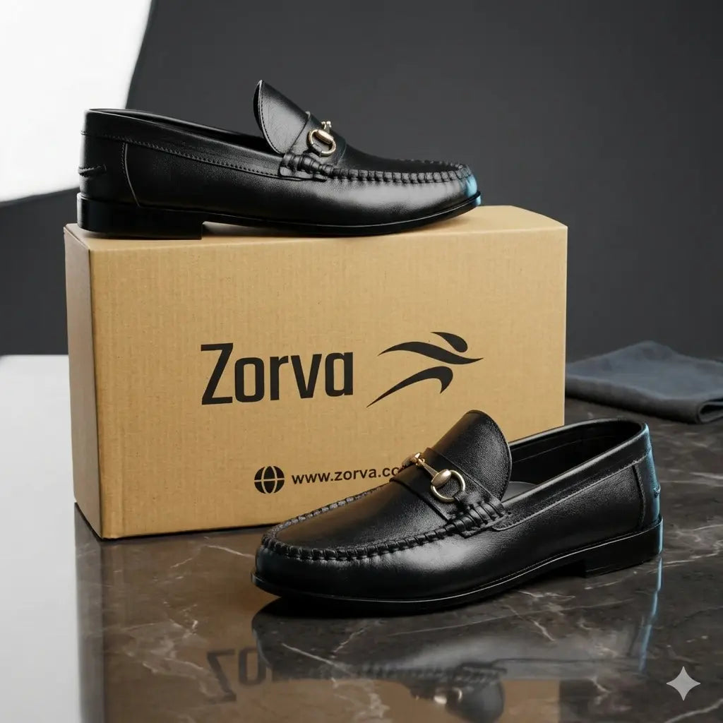 Horsebit Classic Leather Loafers - Black