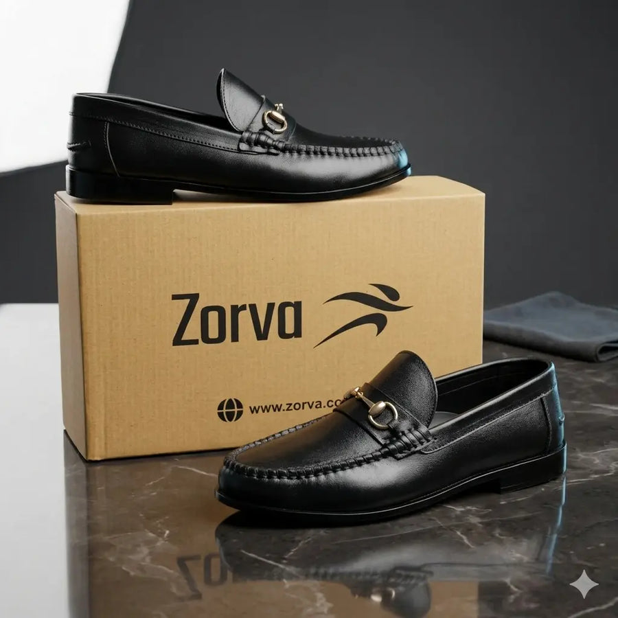 Horsebit Classic Leather Loafers - Black