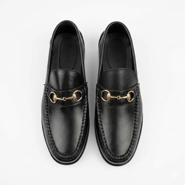 Horsebit Classic Leather Loafers - Black