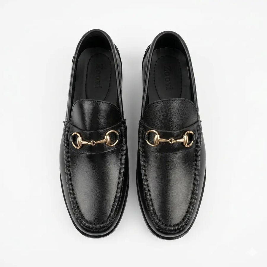 Horsebit Classic Leather Loafers - Black
