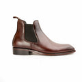 Italian Cut Down Toe Leather Chelsea - Brown