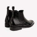 Italian Cut Down Toe Leather Chelsea - Black