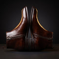 Italian Cut Down Toe Leather Chelsea - Side Zip - Brown
