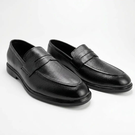 Executive Leather Penny Loafer - Black