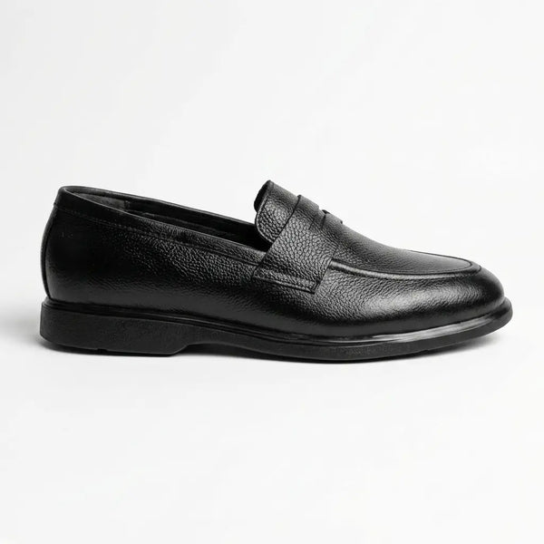 Executive Leather Penny Loafer - Black