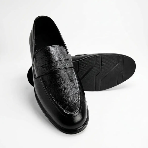 Executive Leather Penny Loafer - Black
