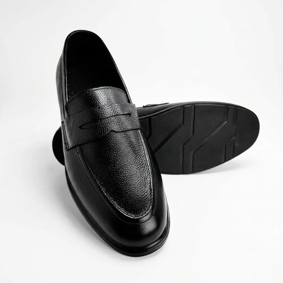 Executive Leather Penny Loafer - Black